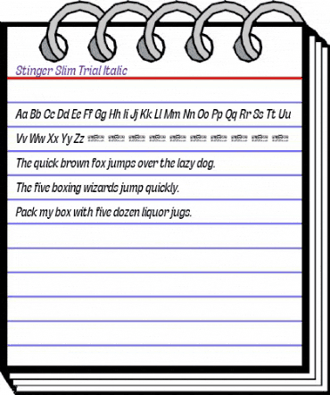 Stinger Slim Trial Italic animated font preview Stinger Slim Trial Italic animated font preview