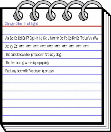 Stinger Slim Trial Light animated font preview