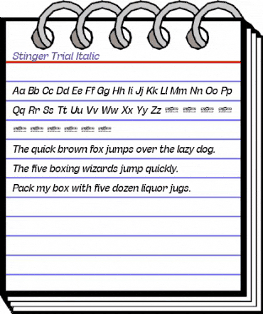 Stinger Trial Italic animated font preview Stinger Trial Italic animated font preview