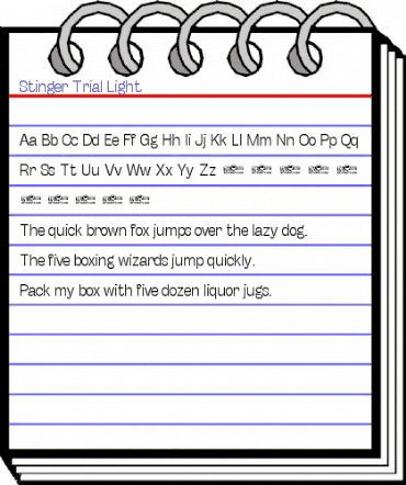 Stinger Trial Light animated font preview