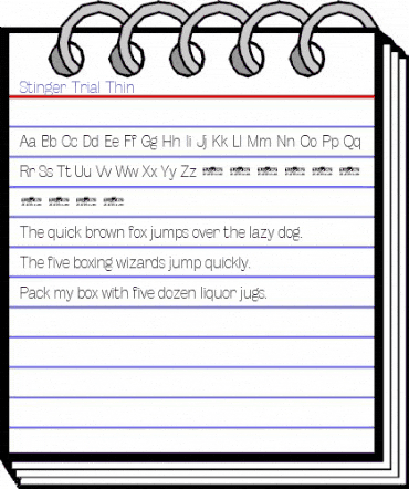 Stinger Trial Thin animated font preview