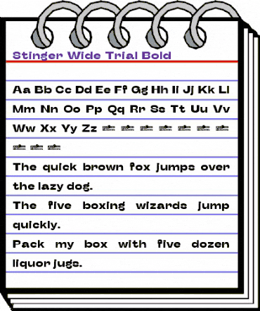Stinger Wide Trial Bold animated font preview