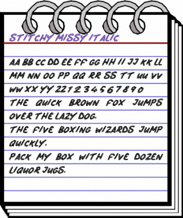 Stitchy Missy Italic animated font preview Stitchy Missy Italic animated font preview