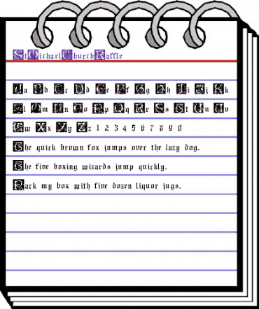 StMichaelChurchRaffle Regular animated font preview