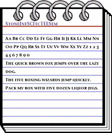StoneInfSCItcTEESem Regular animated font preview
