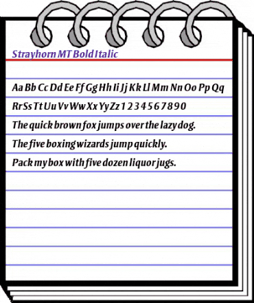 Strayhorn MT Bold Italic animated font preview