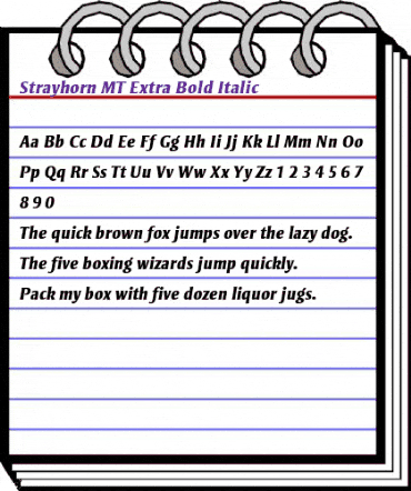 Strayhorn MT Extra Bold Italic animated font preview