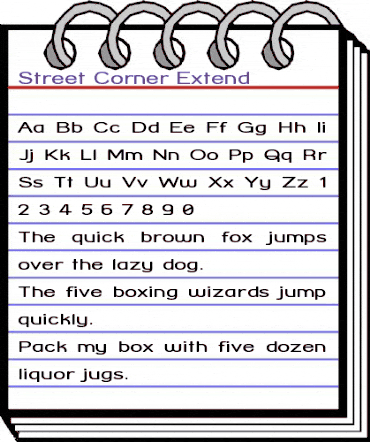 Street Corner Extend Regular animated font preview