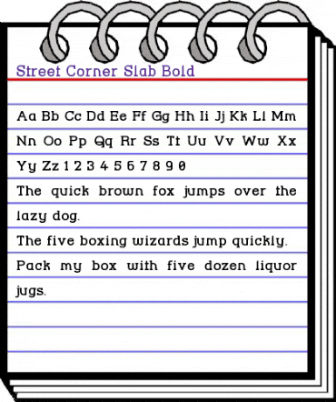 Street Corner Slab Bold Regular animated font preview