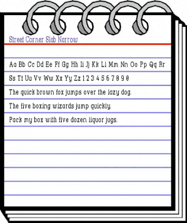 Street Corner Slab Narrow Regular animated font preview