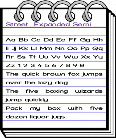 Street - Expanded Semi Regular animated font preview