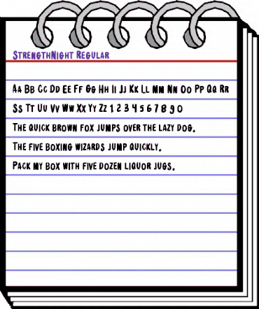 Strength Night Regular animated font preview