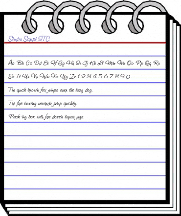 Studio Script ITC Regular animated font preview