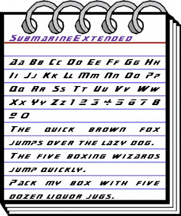 SubmarineExtended Regular animated font preview