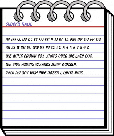 Sudoku Italic animated font preview