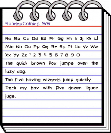 SundayComics BB Regular animated font preview