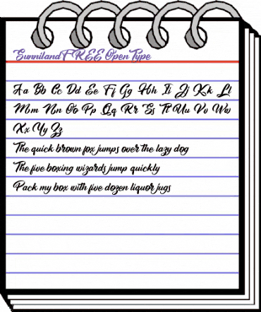 Sunniland FREE Regular animated font preview