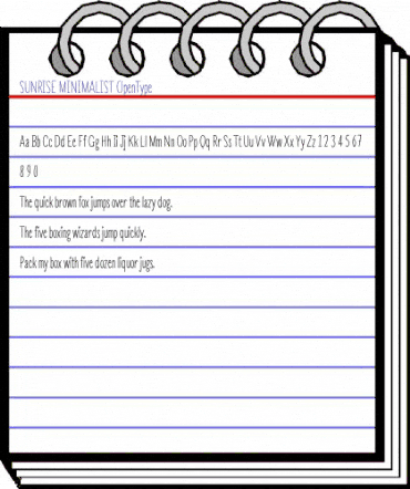 SUNRISE MINIMALIST Regular animated font preview