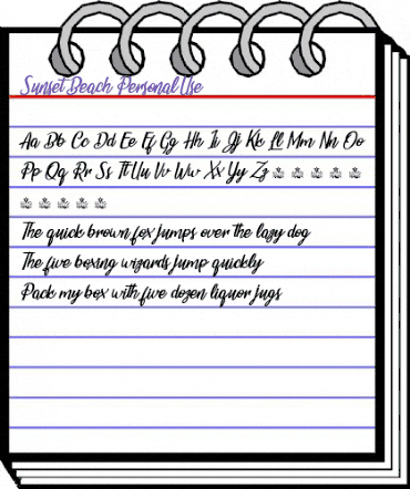 Sunset Beach Regular animated font preview