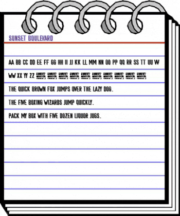 Sunset Boulevard Regular animated font preview