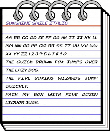 Sunshine Smile Italic animated font preview