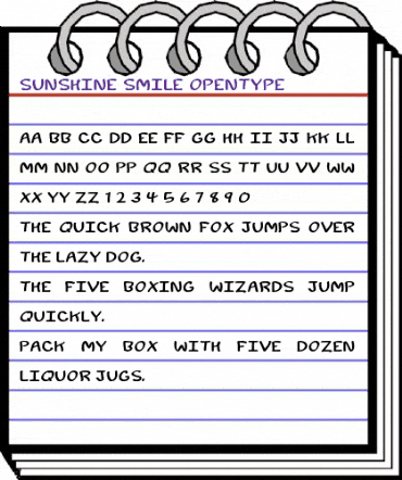 Sunshine Smile Regular animated font preview
