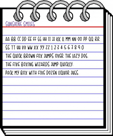 Sunshine Smiles Regular animated font preview