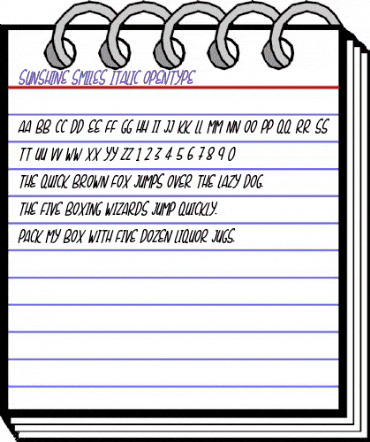 Sunshine Smiles Italic animated font preview