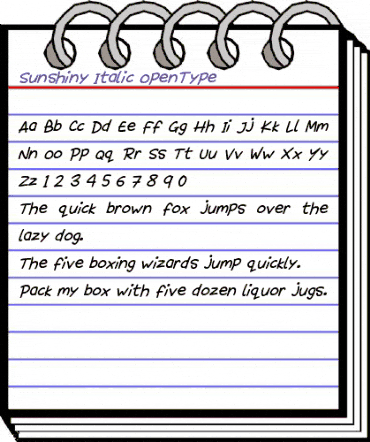 Sunshiny Italic animated font preview