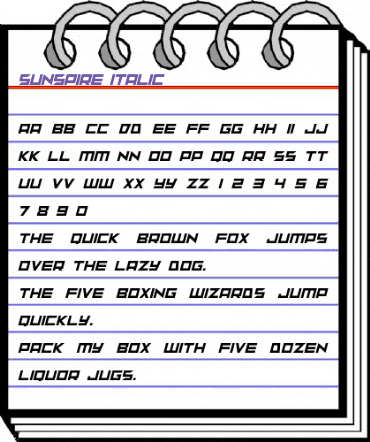 sunspire Italic animated font preview