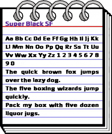 Super Black SF Regular animated font preview