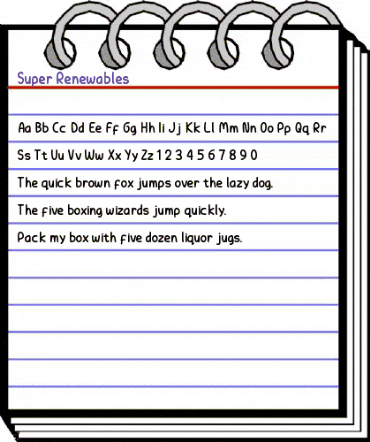 Super Renewables Regular animated font preview