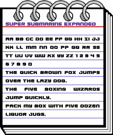 Super Submarine Expanded Expanded animated font preview