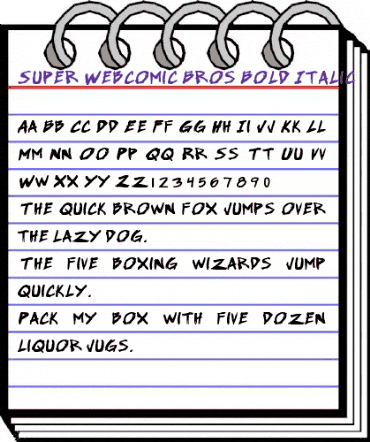 Super Webcomic Bros. Bold Italic animated font preview