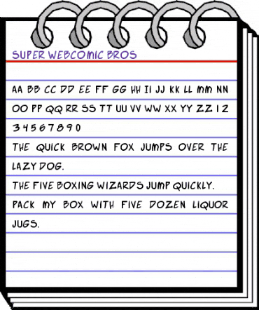 Super Webcomic Bros. Regular animated font preview