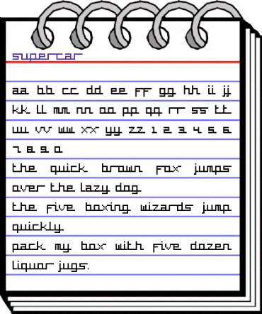 Supercar Medium animated font preview