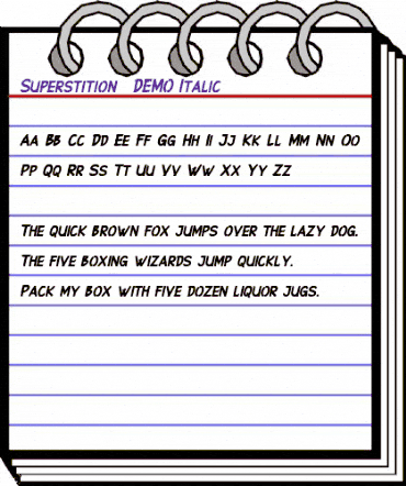 Superstition - DEMO Italic animated font preview
