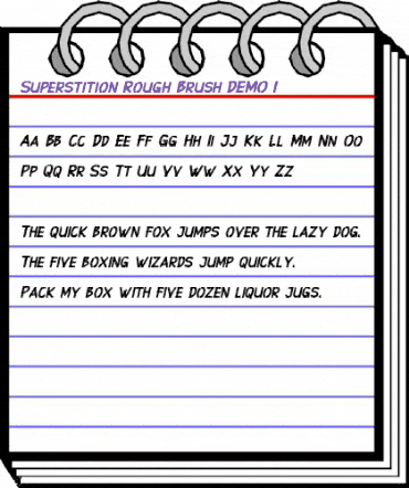 Superstition Rough Brush-DEMO Italic animated font preview