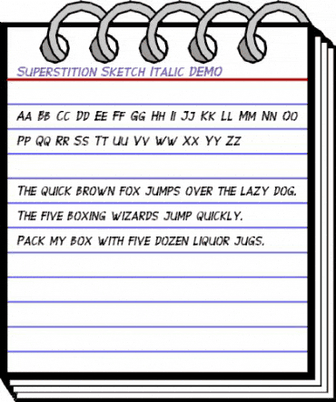 Superstition Sketch Italic-DEMO Italic animated font preview