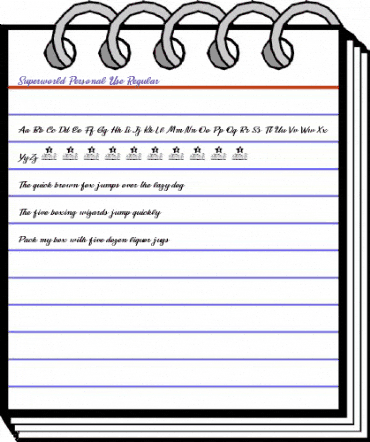 Superworld Personal Use Regular animated font preview