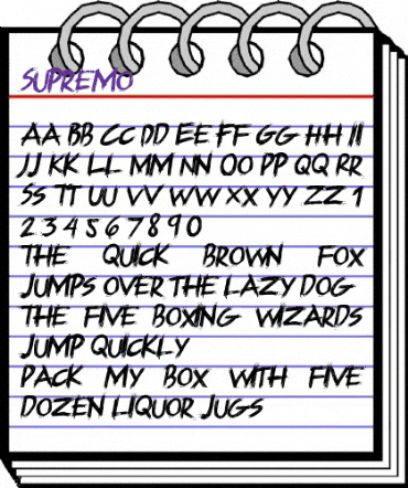 Supremo Regular animated font preview