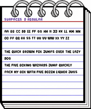 Surfaces 3D Regular animated font preview