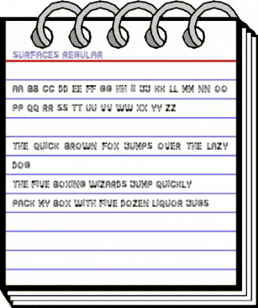 Surfaces Regular animated font preview
