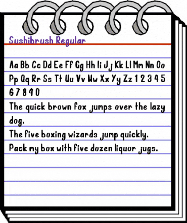 Sushibrush Regular animated font preview