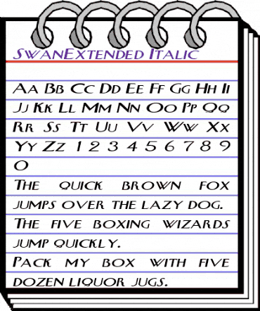 SwanExtended Italic animated font preview