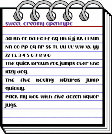 Sweet Creamy Regular animated font preview