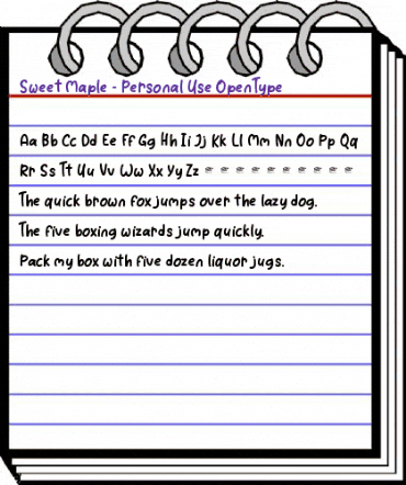 Sweet Maple - Personal Use Regular animated font preview