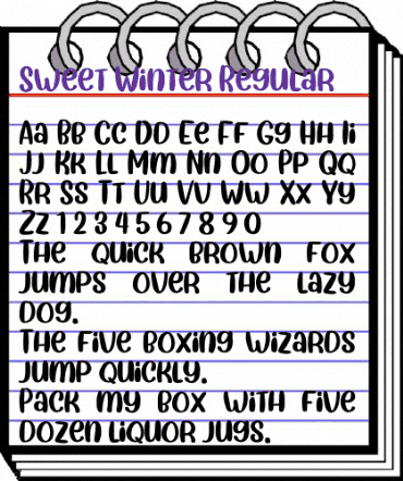Sweet Winter Regular Regular animated font preview