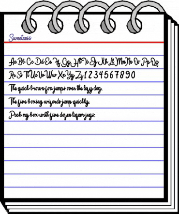 Sweetness Regular animated font preview