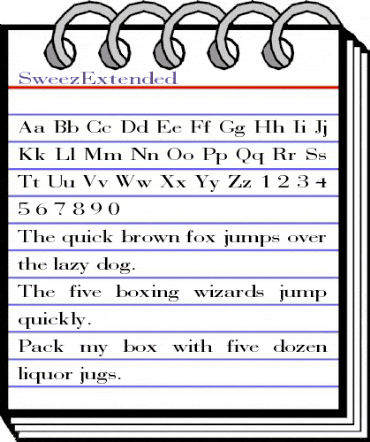 SweezExtended Regular animated font preview